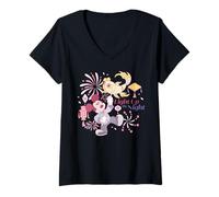 Femme Disney Mickey Mouse Light Up the Night Spring Festival T-Shirt avec Col en V