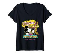 Femme Disney Mickey Mouse Noodle House National Noodle Day T-Shirt avec Col en V