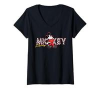 Femme Disney Mickey Mouse Racing Mickey & Friends Race Car Drivers T-Shirt avec Col en V