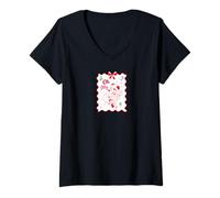 Femme Disney Minnie Mouse Oh My PJs Cozy Christmas Holiday Stamp T-Shirt avec Col en V