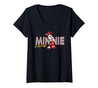 Femme Disney Minnie Mouse Racing Mickey & Friends Race Car Drivers T-Shirt avec Col en V