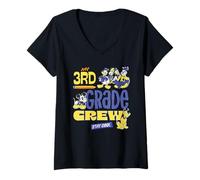 Femme Disney My 3rd Grade Crew Stay Cool Back to School Friends T-Shirt avec Col en V