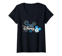 Femme Disney My First Disney Trip Mickey Mouse Family Vacation T-Shirt avec Col en V
