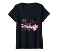 Femme Disney My First Disney Trip Minnie Mouse Family Vacation T-Shirt avec Col en V