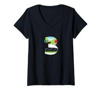 Femme Disney & Pixar Buzz Lightyear Numbers 3 Third 3rd Birthday T-Shirt avec Col en V
