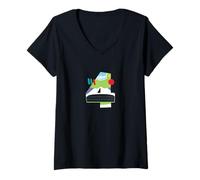 Femme Disney & Pixar Buzz Lightyear Numbers 4 Fourth 4th Birthday T-Shirt avec Col en V