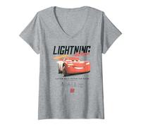 Femme Disney Pixar Cars 2 Custom-Built Piston Cup Racer Distressed T-Shirt avec Col en V