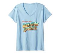Femme Disney Pixar Cars Greetings from Radiator Springs Portrait T-Shirt avec Col en V