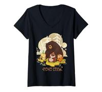 Femme Disney Pixar Hoppers Pond Crew Mabel King George Ellen Tom T-Shirt avec Col en V