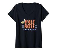 Femme Disney Pixar Soul Half Note Jazz Club Neon Logo T-Shirt avec Col en V