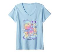 Femme Disney Pixar Turning Red Mei Red Panda Girl Gradient T-Shirt avec Col en V