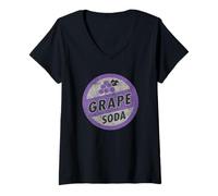 Femme Disney Pixar Up Grape Soda Bottle Cap Pin T-Shirt avec Col en V