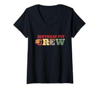 Femme Disney & Pixar's Cars Birthday Pit Crew Party Squad T-Shirt avec Col en V