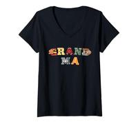 Femme Disney & Pixar's Cars Grandma Family Trip Vacation Matching T-Shirt avec Col en V
