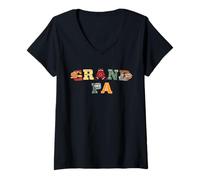 Femme Disney & Pixar's Cars Grandpa Family Trip Vacation Matching T-Shirt avec Col en V