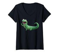 Femme Disney & Pixar's Hoppers Tom Lizard Big Pose T-Shirt avec Col en V