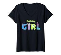 Femme Disney & Pixar's Monsters, Inc. Birthday Girl Party Gift T-Shirt avec Col en V