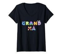 Femme Disney & Pixar's Monsters, Inc. Grandma Matching Family Trip T-Shirt avec Col en V