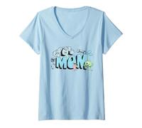 Femme Disney & Pixar's Monsters, Inc. Mom Mike Sulley & Boo T-Shirt avec Col en V