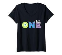 Femme Disney & Pixar's Monsters, Inc. Numbers 1st First Birthday T-Shirt avec Col en V