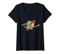 Femme Disney & Pixar's Toy Story Buzz Woody to Infinity and Beyond T-Shirt avec Col en V