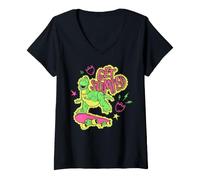 Femme Disney & Pixar's Toy Story Rex Get Stomped Skateboarding T-Shirt avec Col en V