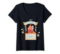 Femme Disney & Pixar's Turning Red Panda Mei Orange Fruit Cute T-Shirt avec Col en V