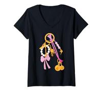Femme Disney Princess Belle Aurora Jasmine Ariel Cinderella Charms T-Shirt avec Col en V