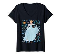 Femme Disney Princess Cinderella Collage Portrait T-Shirt avec Col en V