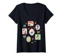 Femme Disney Princess Coquette Holiday Picture Frames Christmas T-Shirt avec Col en V