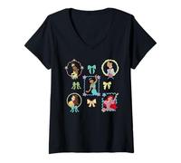 Femme Disney Princess Coquette Style Bows & Picture Frames T-Shirt avec Col en V