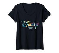 Femme Disney Princess Letters Logo Matching Disney Vacation 2026 T-Shirt avec Col en V