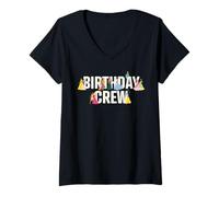 Femme Disney Princess Squad Birthday Crew Matching Birthday Party T-Shirt avec Col en V