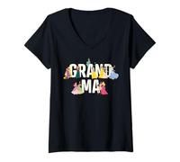 Femme Disney Princess Squad Grandma Family Trip Vacation Reunion T-Shirt avec Col en V