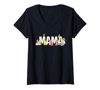 Femme Disney Princess Squad Mama Family Trip Vacation Reunion T-Shirt avec Col en V