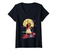 Femme Disney Princess Vaiana Heart of Te Fiti T-Shirt avec Col en V