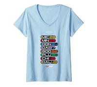 Femme Disney Racing Mickey & Friends Turbo Troop Race Team Numbers T-Shirt avec Col en V