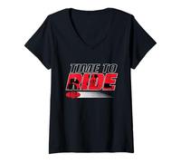 Femme Disney Racing Mickey Mouse Race Car Driver Time to Ride T-Shirt avec Col en V