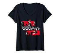 Femme Disney Racing Minnie & Daisy Race Car Drivers Speed & Style T-Shirt avec Col en V