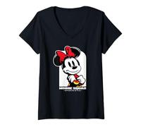 Femme Disney Racing Minnie Squad Speed & Style Race Car Driver T-Shirt avec Col en V