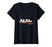 Femme Disney Racing Papa Family Trip Race Car Vacation Matching T-Shirt avec Col en V