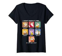 Femme Disney Seven Dwarfs Current Mood "I Don't Know if I Feel..." T-Shirt avec Col en V