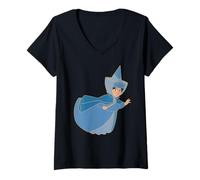 Femme Disney Sleeping Beauty Good Fairy Merryweather Costume T-Shirt avec Col en V