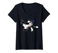 Femme Disney Sports Mickey Mouse Baseball Team Player T-Shirt avec Col en V