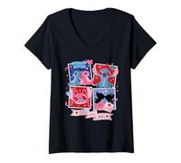 Femme Disney Stitch & Angel Valentine's Day "Outta This World" T-Shirt avec Col en V
