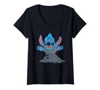 Femme Disney Stitch in Hades Costume Halloween Disney Villains T-Shirt avec Col en V