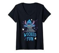 Femme Disney Stitch in Hades Costume Wicked Fun Halloween Villains T-Shirt avec Col en V