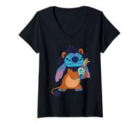 Femme Disney Stitch in Scar Costume Halloween Disney Villains T-Shirt avec Col en V