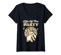 Femme Disney Stitch "Life of the Party" New Year's Eve Disco Dance T-Shirt avec Col en V