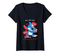 Femme Disney Stitch Valentine's Day DMs Full, Sending You Letters T-Shirt avec Col en V